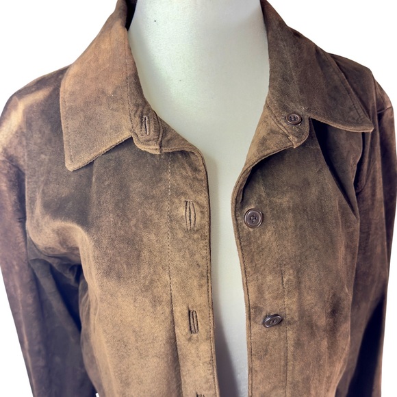 VINTAGE* B.T. LIMITED 100% Leather Button-Down Jacket - Picture 6 of 8